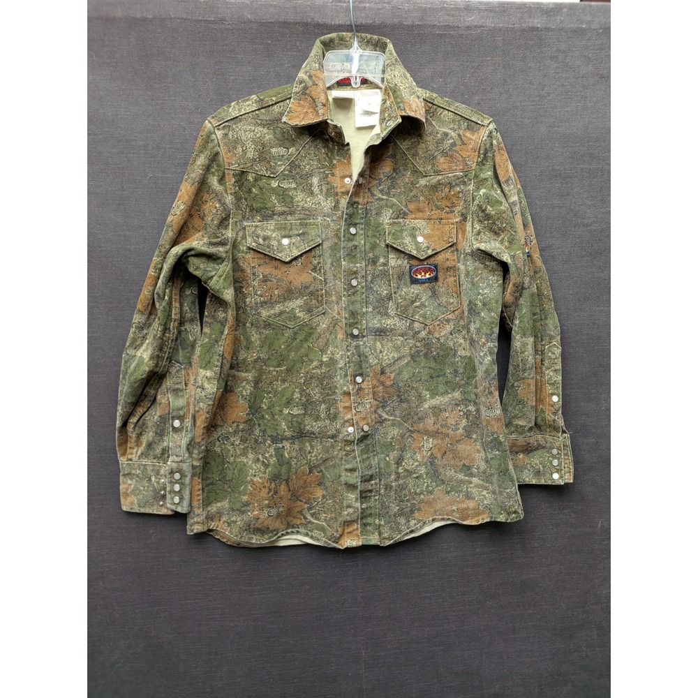 Rasco FR Shirt Woodland Camouflage Pearl Snap Fire Resistant KCM2005 Size L Long